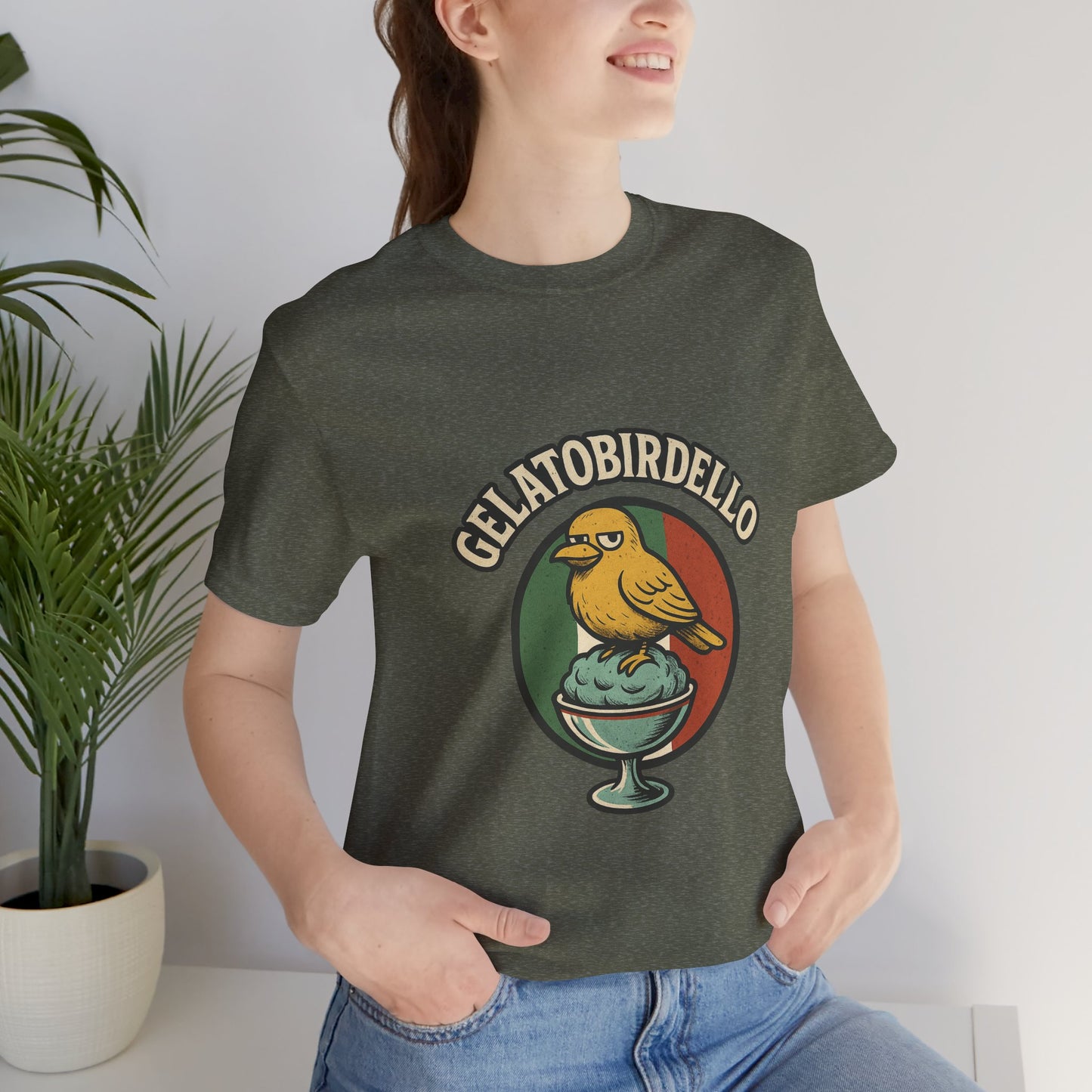 Gelatobirdello – Angry Dessert Bird T-Shirt | Italian Brainrot Merch