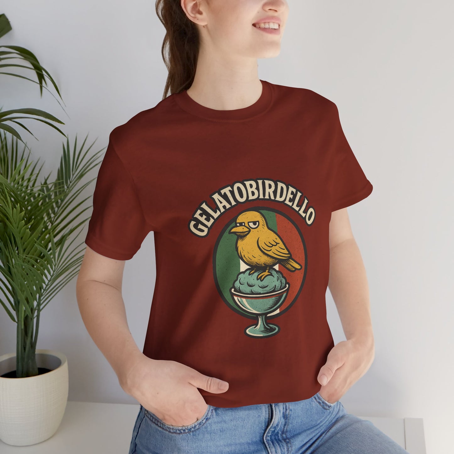 Gelatobirdello – Angry Dessert Bird T-Shirt | Italian Brainrot Merch