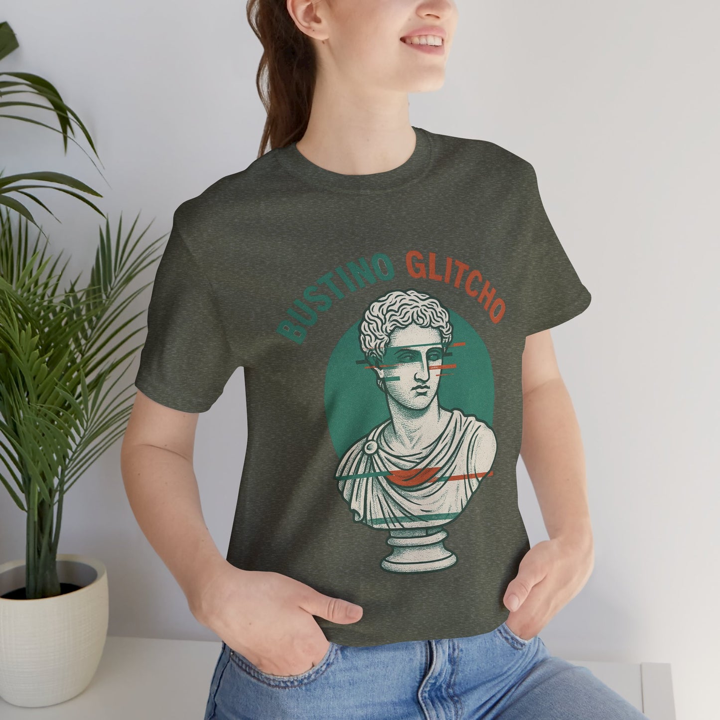 Bustino Glitcho – Glitched Roman Bust T-Shirt | Italian Brainrot Merch