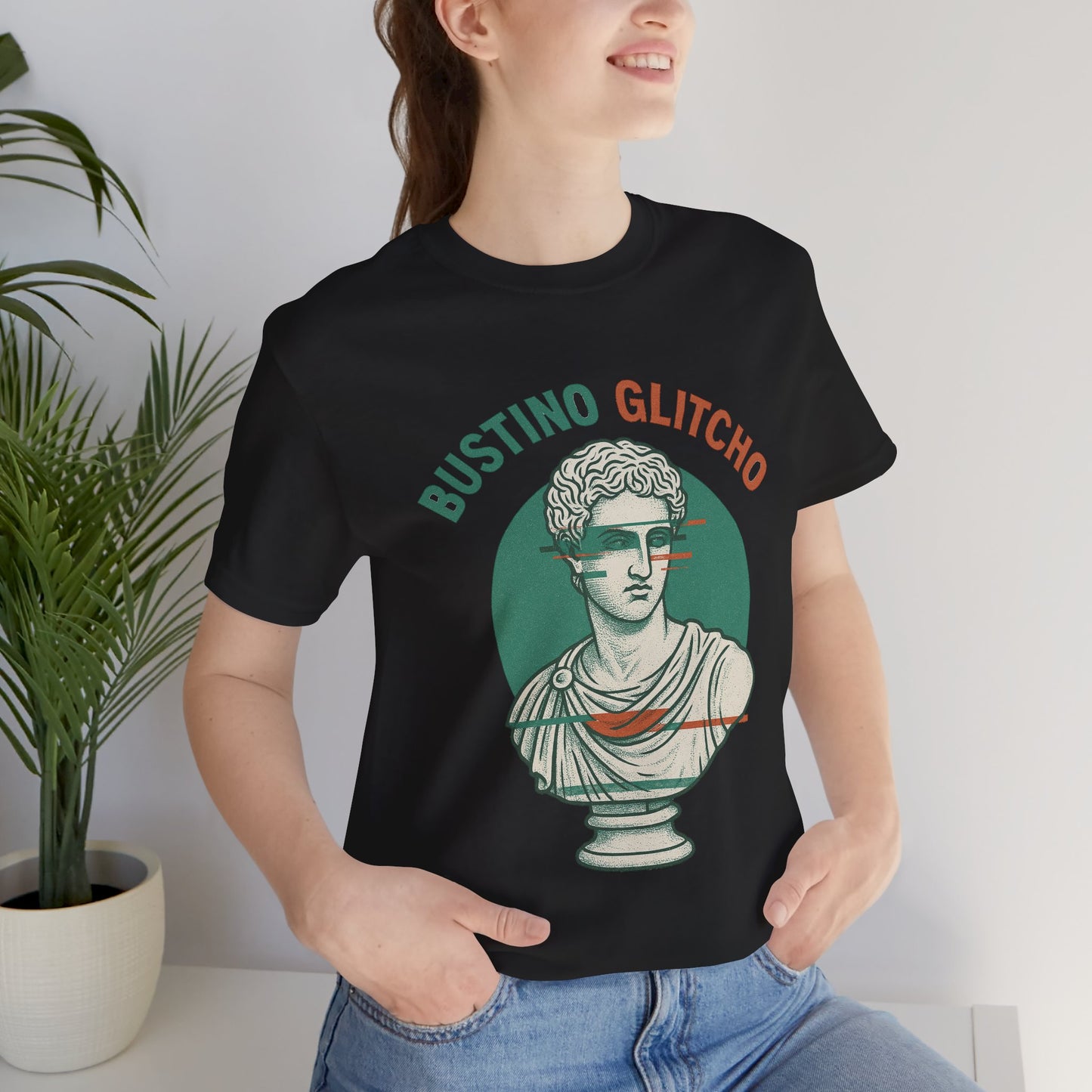 Bustino Glitcho – Glitched Roman Bust T-Shirt | Italian Brainrot Merch