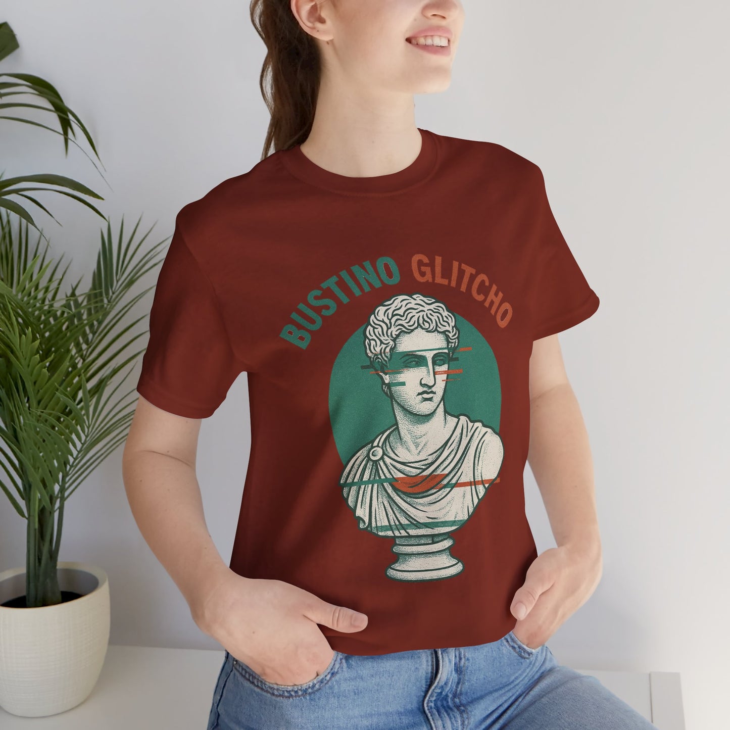 Bustino Glitcho – Glitched Roman Bust T-Shirt | Italian Brainrot Merch