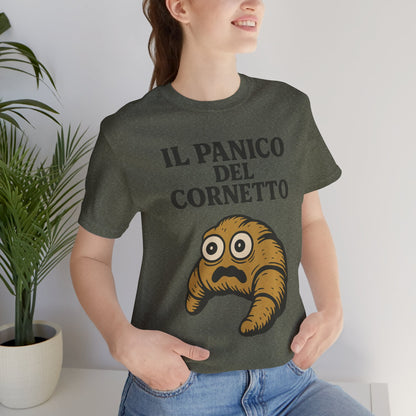 Il Panico del Cornetto – Anxious Pastry T-Shirt | Italian Brainrot Merch