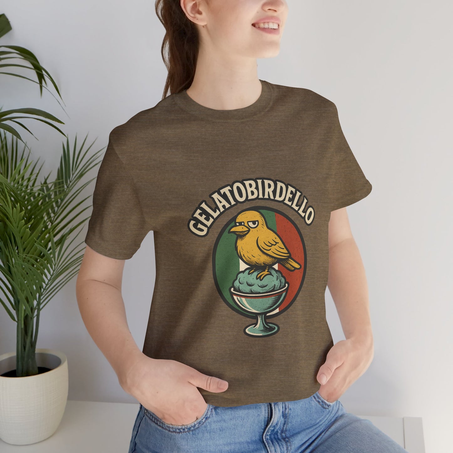 Gelatobirdello – Angry Dessert Bird T-Shirt | Italian Brainrot Merch